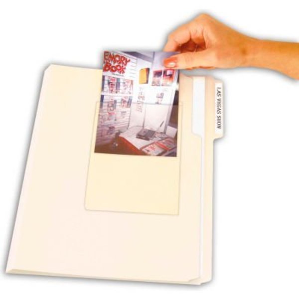 C-Line Products C-Line Products Peel & Stick Photo Holders, Clear, 4in x 6in, 10 Holders/Pack, 5 Packs/Set 70346-BX